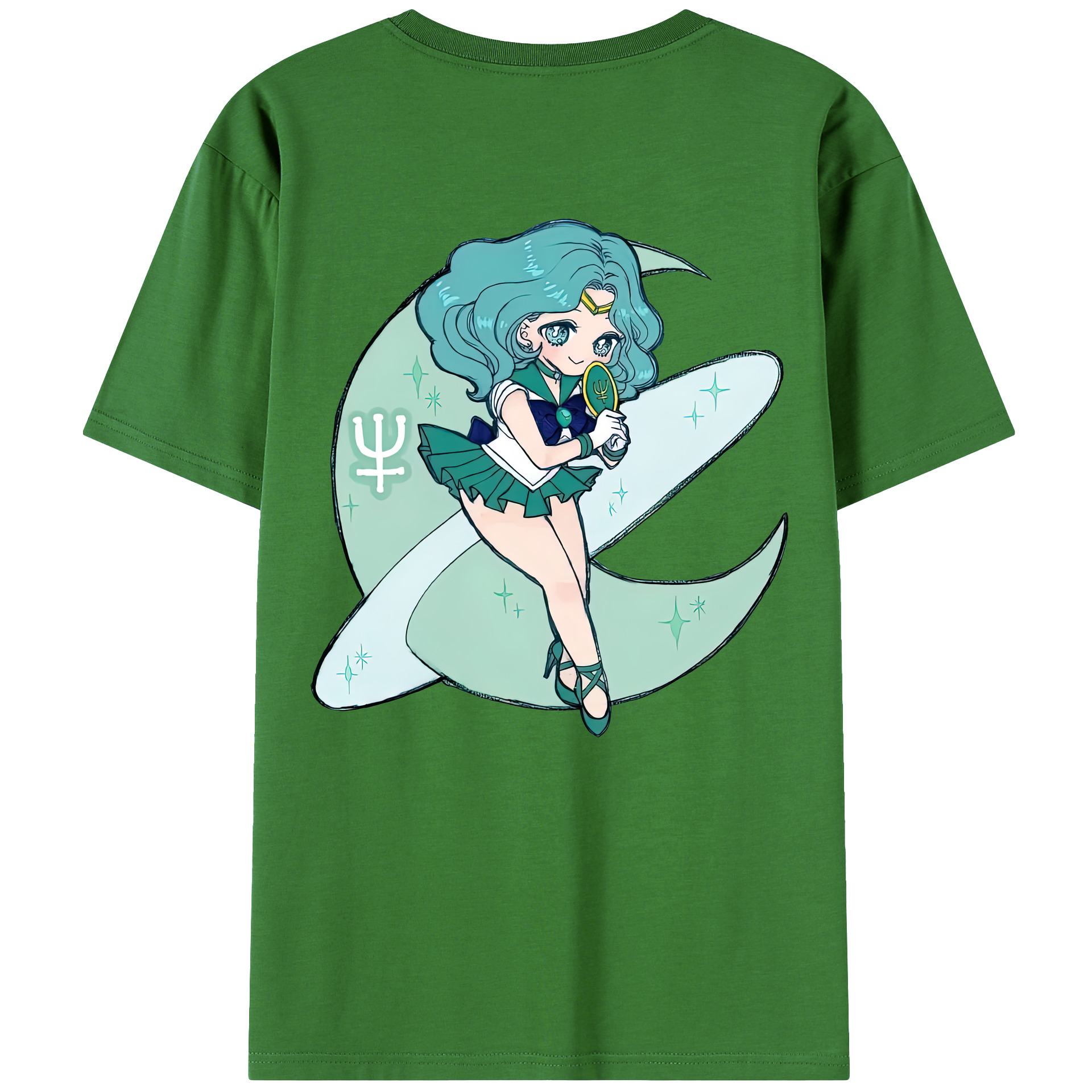 （画像用） 美少女戦士セーラームーン 海王 みちる（かいおう みちる） Sailor Moon Kaiou Michiru レディース半袖Tシャツ(バックプリント)